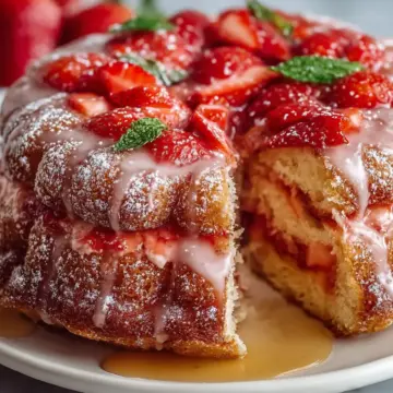 Delicious Strawberry Honeybun Cake
