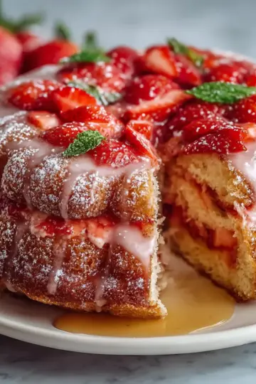 Delicious Strawberry Honeybun Cake