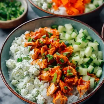 Delicious Buffalo Chicken Rice Bowls