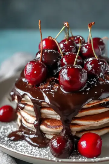 Delicious Chocolate Cherry Pancakes