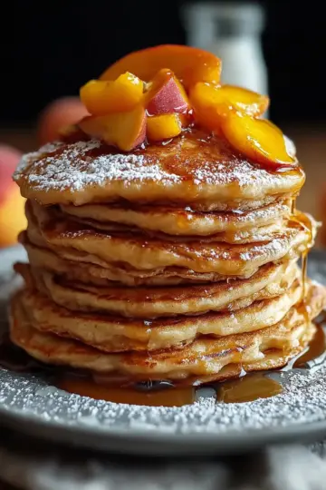 Peach Cobbler Pancakes