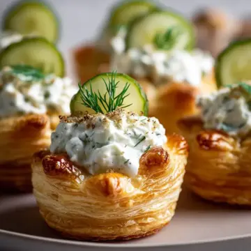 Easy Pickle Dip Puff Pastry Appetizer Cups